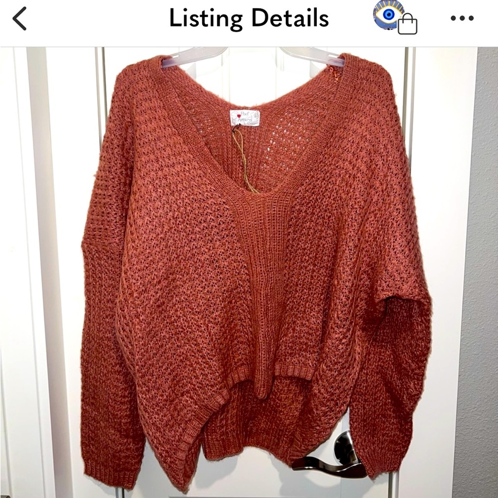 Waffle Knit Crop Sweater NWT!!!